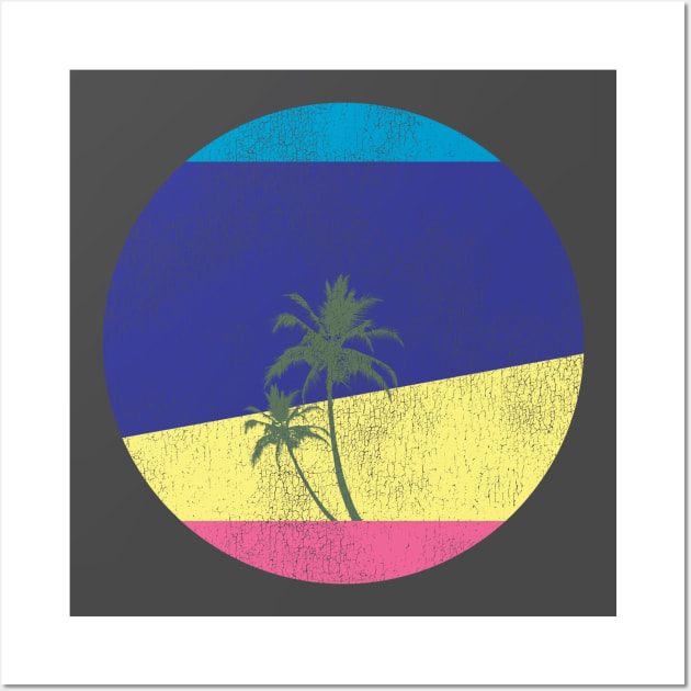 Retro Palm Tree and Beach Wall Art by McNutt